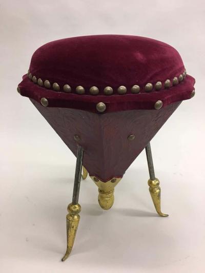  Garouste Bonetti Rare Stool in the style Elizabeth Garouste and Mattia Bonetti circa 1985