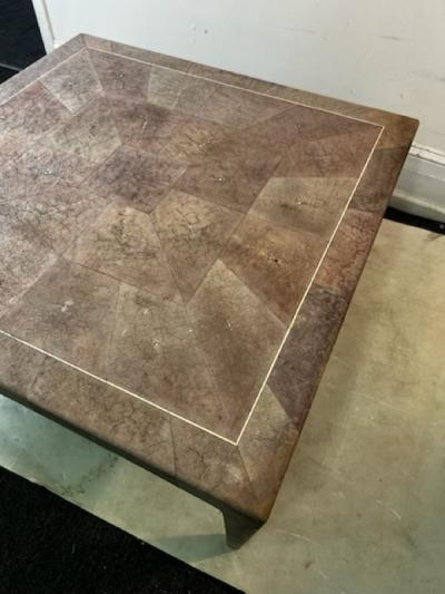  Garouste Bonetti STUNNING LAVENDER HUED FACETED SHAGREEN COFFEE TABLE