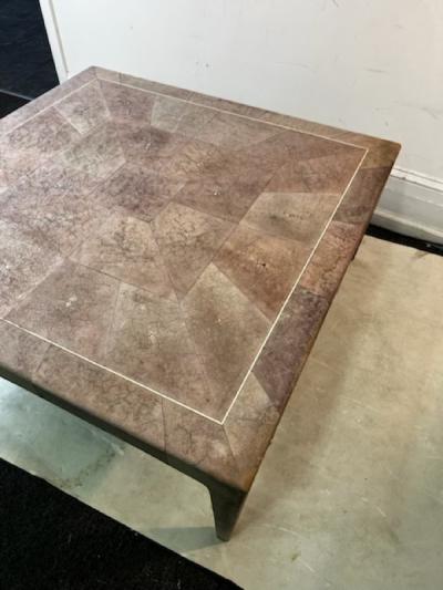  Garouste Bonetti STUNNING LAVENDER HUED FACETED SHAGREEN COFFEE TABLE