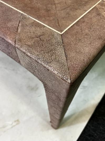  Garouste Bonetti STUNNING LAVENDER HUED FACETED SHAGREEN COFFEE TABLE