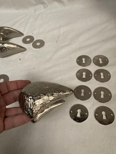  Garouste Bonetti Set of 8 bronze door handles in the style of Garouste et Bonetti