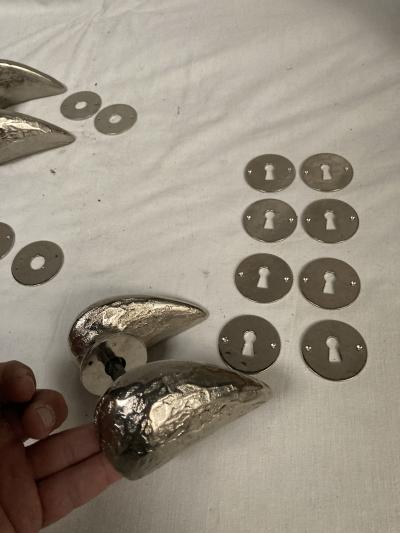  Garouste Bonetti Set of 8 bronze door handles in the style of Garouste et Bonetti