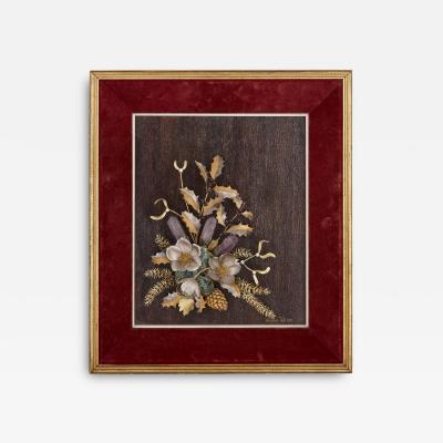  Garrard Co Framed floral bouquet crafted from gold and semi precious stones by Tolliday