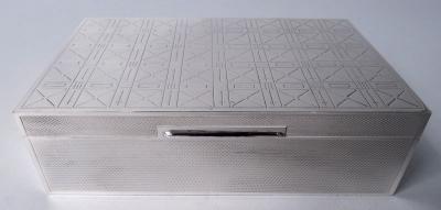  Garrard Co Garrard English Modern Sterling Silver Box 1947