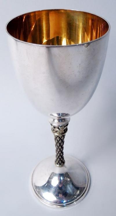  Garrard Co Garrard English Sterling Silver Goblet with Prince of Wales Feathers