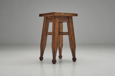  Gaskell Chambers Square Oak Stool by Gaskell Chambers England First half of the 20th Century