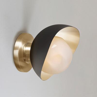  Gaspare Asaro Perla Mini Wall Light Black and Polished Brass Finish