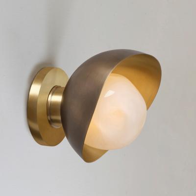 Gaspare Asaro Perla Mini Wall Light Sand White and Satin Brass Finish