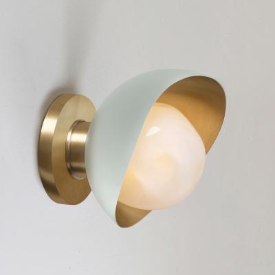  Gaspare Asaro Perla Mini Wall Light Sand White and Satin Brass Finish