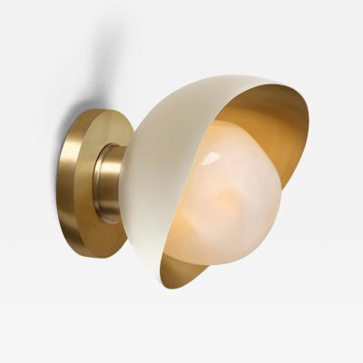  Gaspare Asaro Perla Mini Wall Light Sand White and Satin Brass Finish