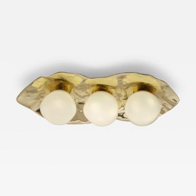  Gaspare Asaro Shell Ceiling Light Polished Brass Finish