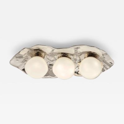  Gaspare Asaro Shell Ceiling Light Polished Nickel Finish