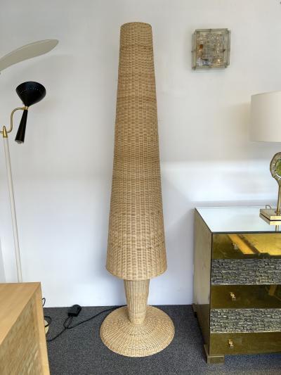  Gasparucci Italo Rattan Floor Lamp by Gasparucci Italo Italy 1980s