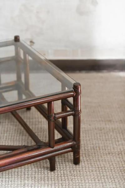  Gasparucci Italo Square Dark Wicker Coffee Table from the Attila Series by Gasparucci
