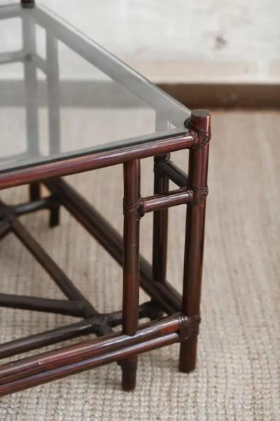  Gasparucci Italo Square Dark Wicker Coffee Table from the Attila Series by Gasparucci