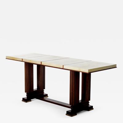 Gauthier Poinsignon Art Deco Mahohany and Velum Console Table by Gauthier Poinsignon