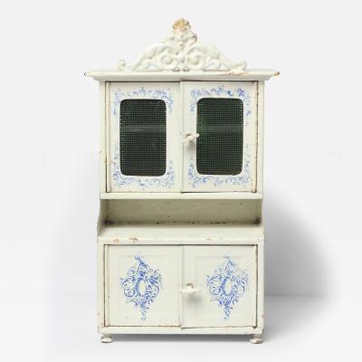  Gebr der Bing Antique Rare Dollhouse Miniature Gebr der Bing Enameled Tin Kitchen Cabinet 1890