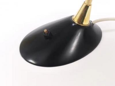  Gebr der Cosack 1950s Cosack Cobra Black Mid Century Brass Desk or Table Lamp Stilnovo Style