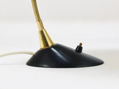  Gebr der Cosack 1950s Cosack Cobra Black Mid Century Brass Desk or Table Lamp Stilnovo Style