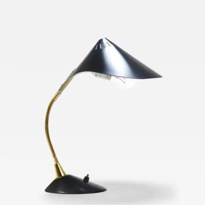  Gebr der Cosack 1950s Cosack Cobra Black Mid Century Brass Desk or Table Lamp Stilnovo Style