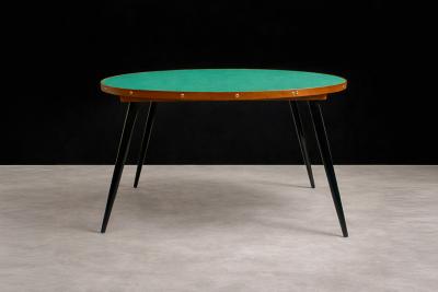  Gelli Ind stria de M veis Game Table in Wood Green Felt Gelli 1950s