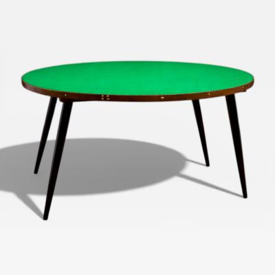  Gelli Ind stria de M veis Game Table in Wood Green Felt Gelli 1950s