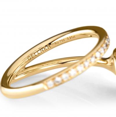  Gellner Mother of Pearl Brilliant White Diamond Rose Gold Loop Ring Gellner 2025