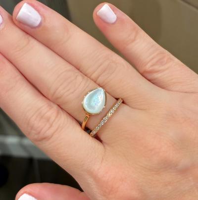  Gellner Mother of Pearl Brilliant White Diamond Rose Gold Loop Ring Gellner 2025