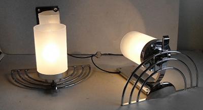  General Electric Four English Streamline Moderne Art Deco Sconces