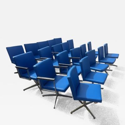  General Fireproofing Company 20 General Fireproofing Blue Vinyl and Aluminum Swivel Chairs