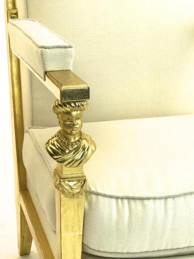  Genes Babut Genes Babut French 40s gorgeous pair of gold leaf chairs