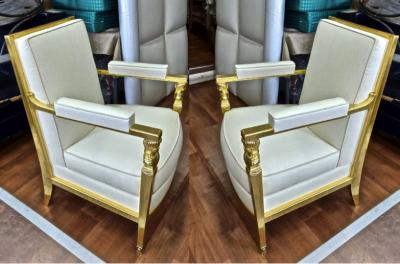  Genes Babut Genes Babut and Poillerat superb pair of French Neo classic chairs