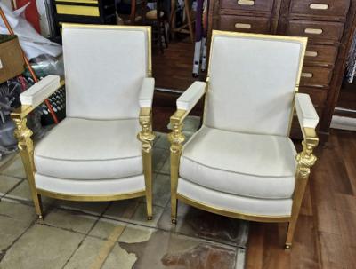  Genes Babut Genes Babut and Poillerat superb pair of French Neo classic chairs