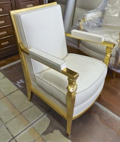  Genes Babut Genes Babut and Poillerat superb pair of French Neo classic chairs