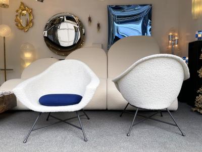  Genevieve Dangles Christian Defrance Pair of Armchairs 58 by Dangles Defrance for Burov France 1950s