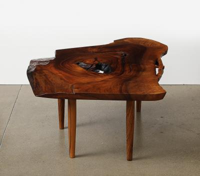  George Nakashima Woodworkers English Walnut Slab Coffee Table by George Nakashima