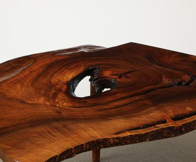  George Nakashima Woodworkers English Walnut Slab Coffee Table by George Nakashima