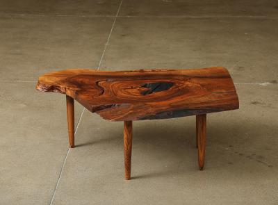  George Nakashima Woodworkers English Walnut Slab Coffee Table by George Nakashima