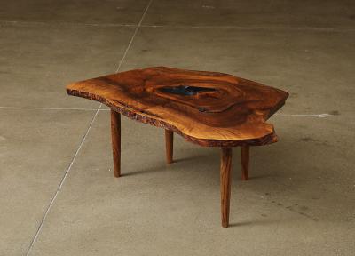  George Nakashima Woodworkers English Walnut Slab Coffee Table by George Nakashima