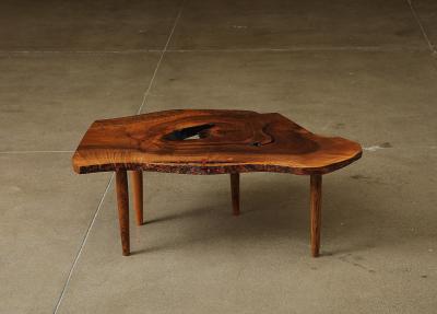  George Nakashima Woodworkers English Walnut Slab Coffee Table by George Nakashima