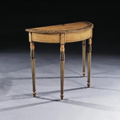  George Seddon Sons Painted Demi Lune Pier Table Likely by Seddon Sons and Sons and Shackleton
