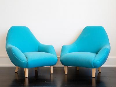  George Smith 2010 George Smith Tom Dixon Club Lounge Chairs a Pair