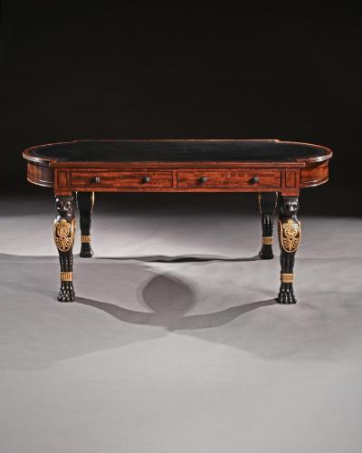  George Smith Regency Mahogany Partners Writing Table In The Manner Of George Smith