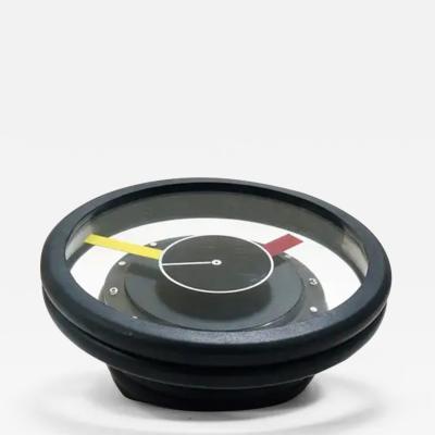  George Sowden Nathalie du Pasquier Postmodern Round Pop Art Desk or Table Clock Memphis Milano Style Italy 1990s