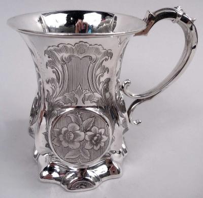  George Unite Antique English Victorian Classical Sterling Silver Baby Cup 1853