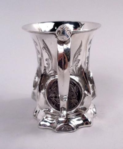 George Unite Antique English Victorian Classical Sterling Silver Baby Cup 1853