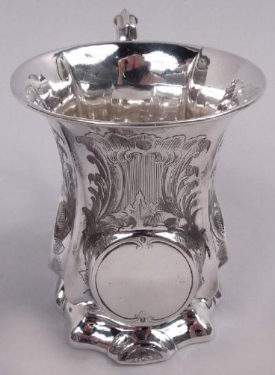  George Unite Antique English Victorian Classical Sterling Silver Baby Cup 1853