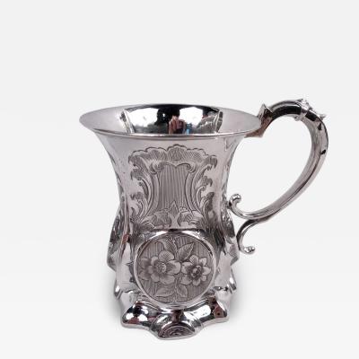  George Unite Antique English Victorian Classical Sterling Silver Baby Cup 1853
