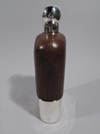  George Unite Jumbo Big Game Era English Sterling Silver Safari Flask 1888