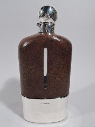  George Unite Jumbo Big Game Era English Sterling Silver Safari Flask 1888